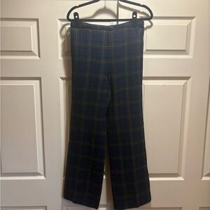 Vintage Pendleton 100% Virgin Wool Plaid Trousers High Waist Green Tartan Fits 6